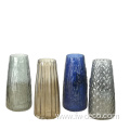 custom modern decorative coloured embossed glass vases